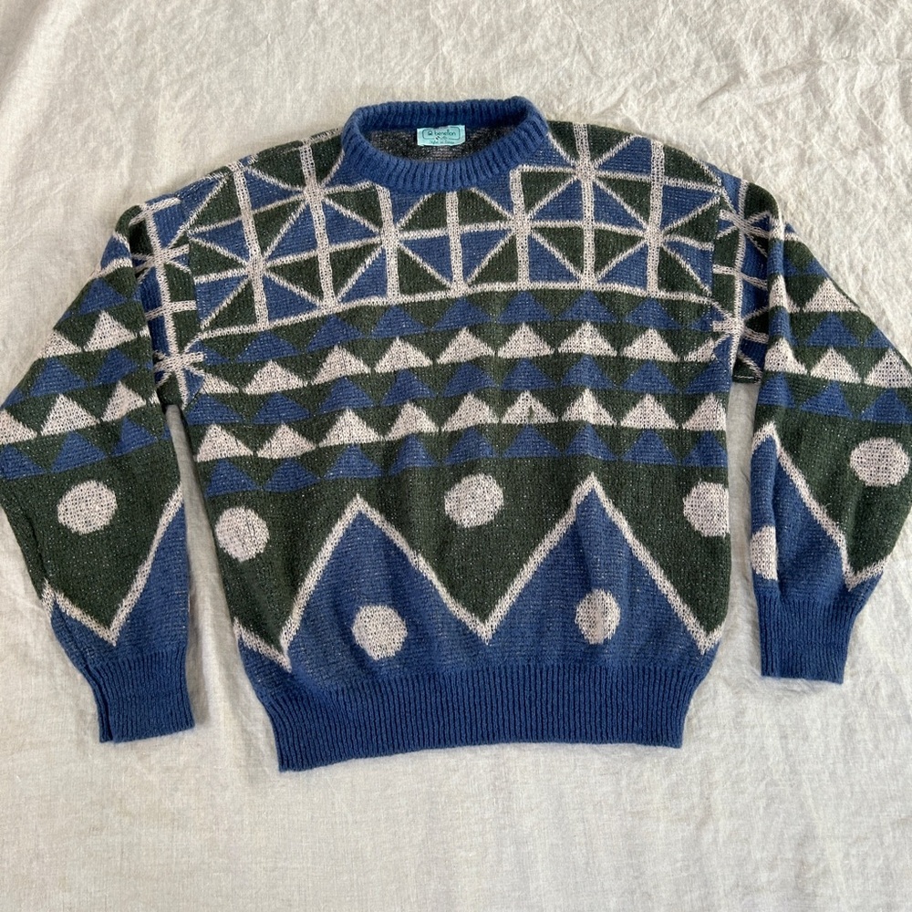 Vintage Benetton Italian Mohair Patterned Sweater